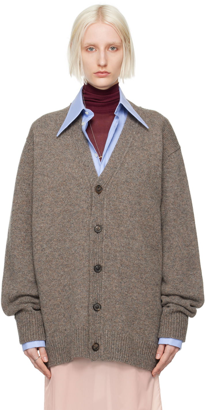 Pleteni pulover Maison Margiela Gray Shetland Cardigan Siva | S50HP0016 M13059