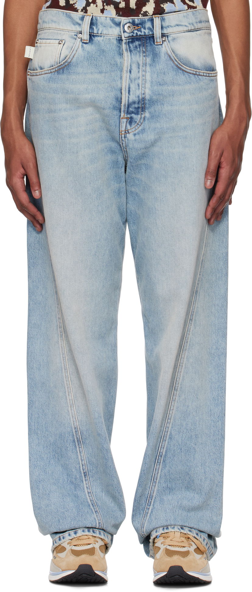Kavbojke LANVIN Lanvin Twisted Straight-Leg Jeans Modra | RM-TR0051-D087-P25