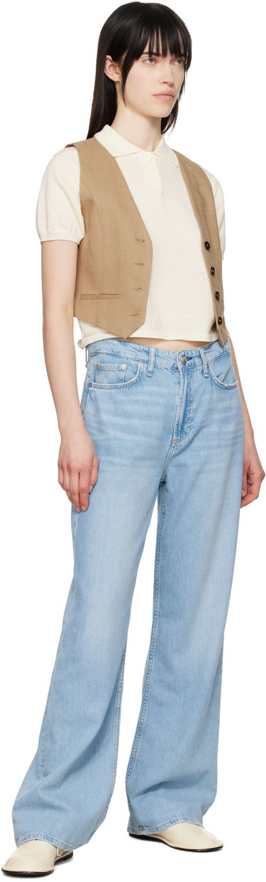 Kavbojke rag & bone rag & bone Featherweight Logan Wide-Leg Jeans Modra | WDD25S2935FWGR, 3