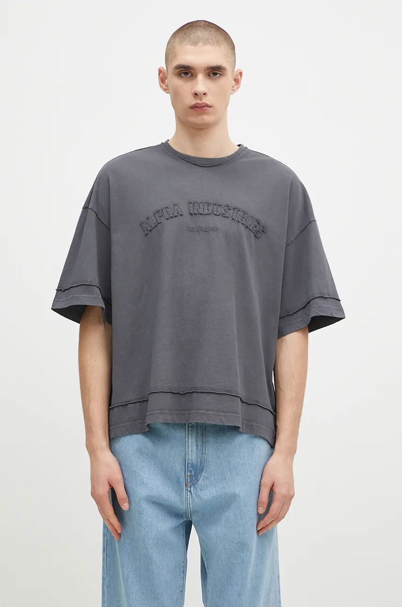 Majice in brezrokavniki Alpha Industries Open Edge T-Shirt Siva | 148505