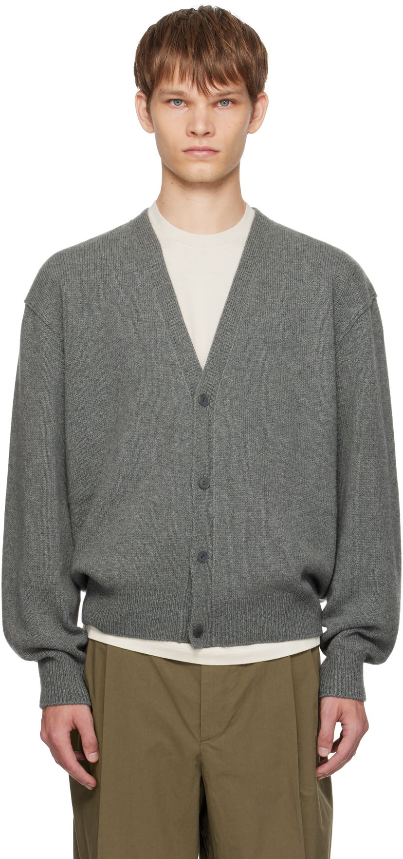 Pleteni pulover The Row The Row Mats Cardigan Siva | 1024-Y960