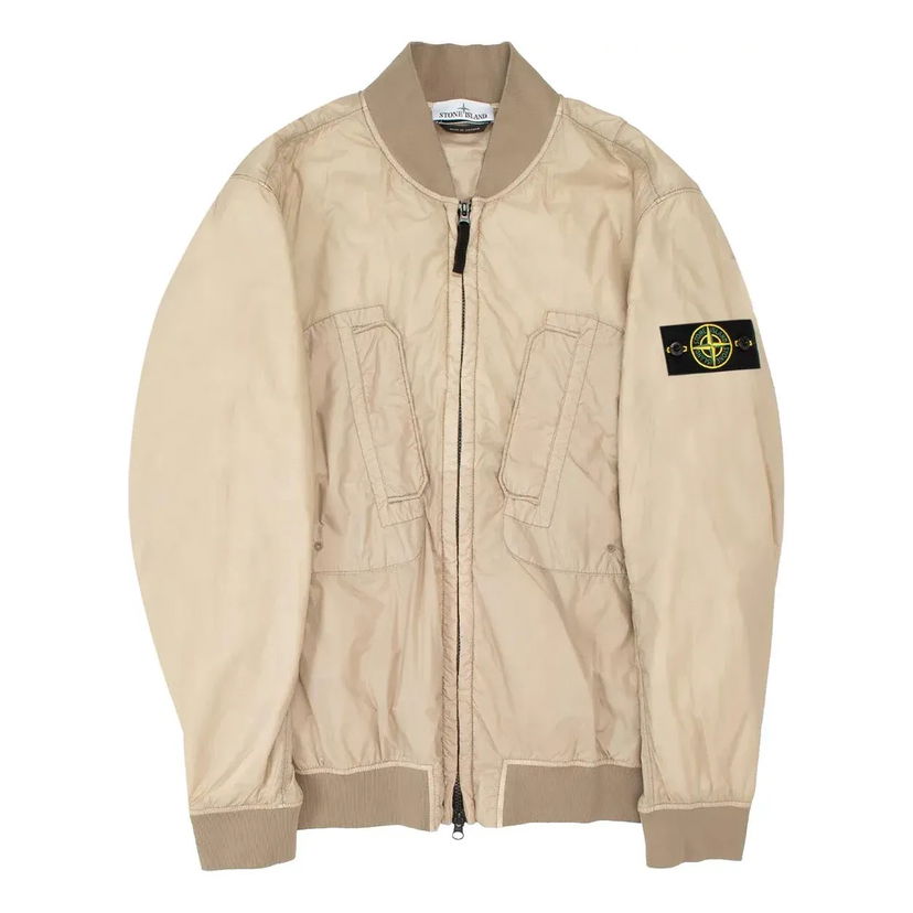 Bomber jakna Stone Island Zipped Bomber Jacket with Logo Patch Bež | 781542125-V0092