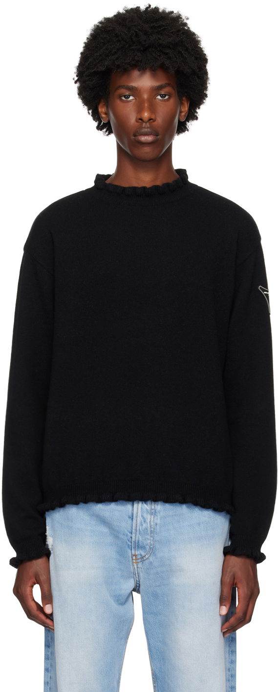Pleteni pulover Andersson Bell Black Flower Rib Sweater Črna | atb1173m