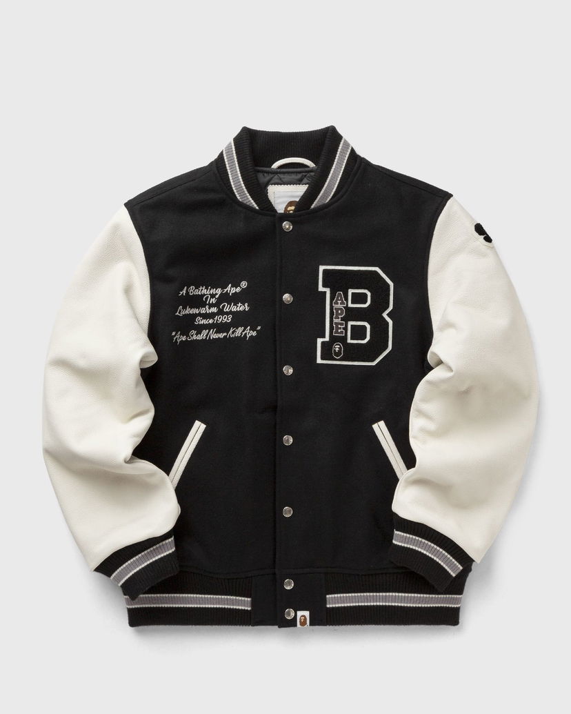 Bomber jakna BAPE Embroidery Varsity Jacket Črna | 001HJK801001MBLK