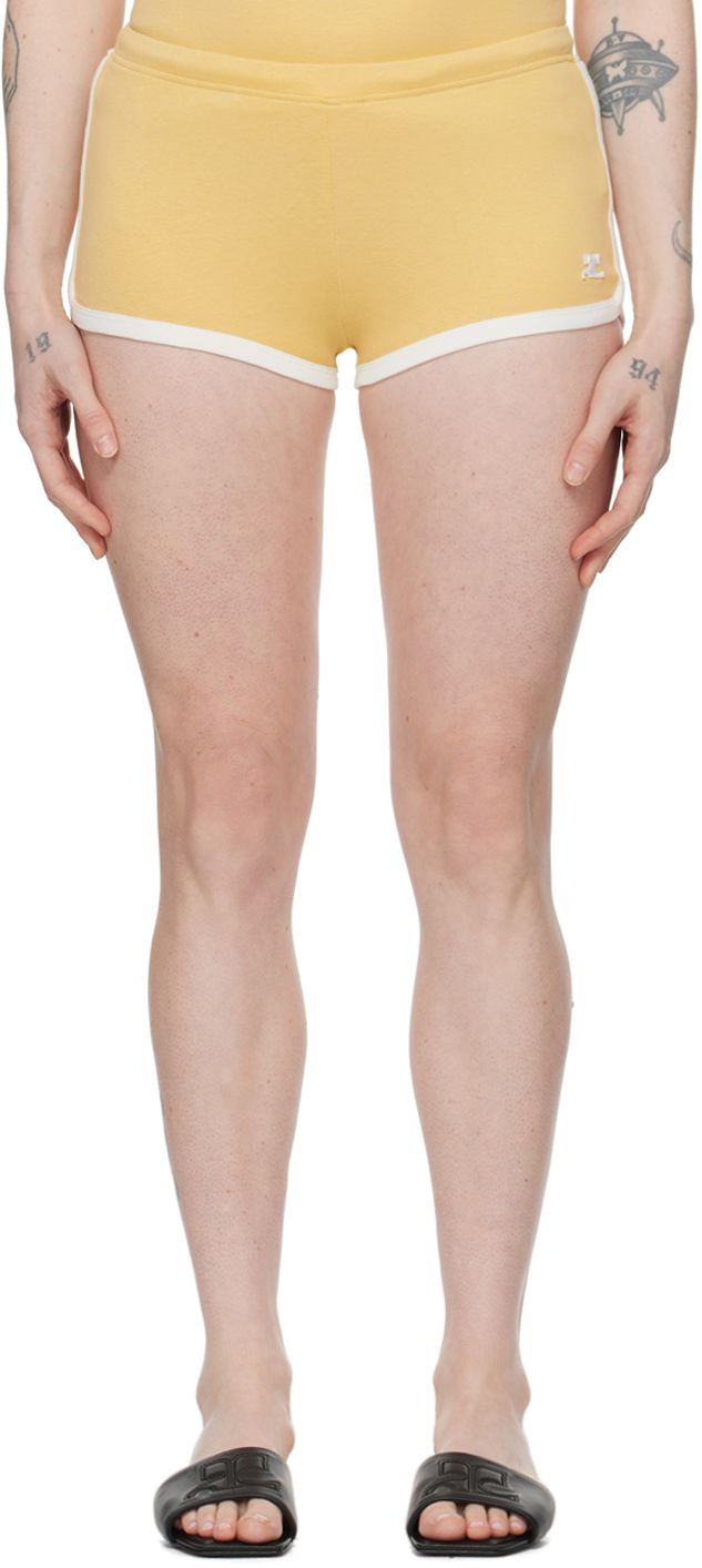 Kratke hlače Courrèges Contrast Trim Casual Shorts Rumena | 124JSH037JS0070