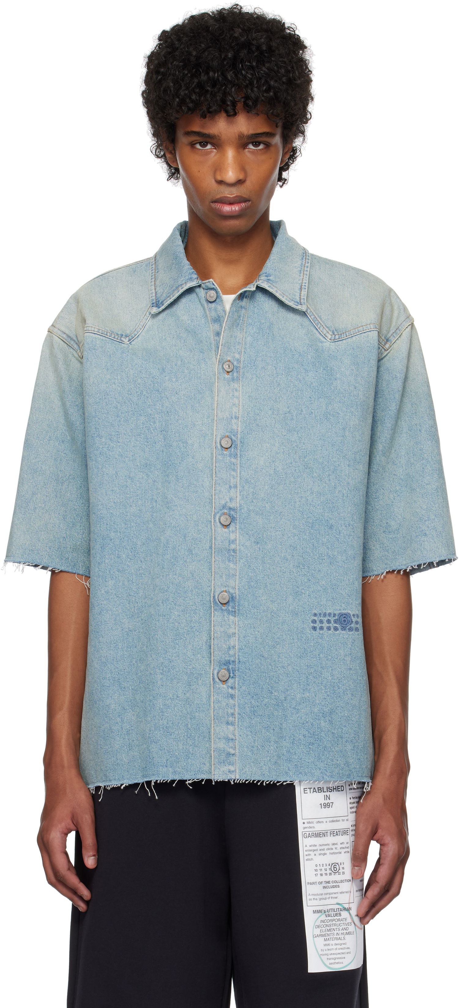Srajce Maison Margiela MM6 Maison Margiela Short Sleeve Denim Shirt Modra | SH0DR0006 M30019, 0