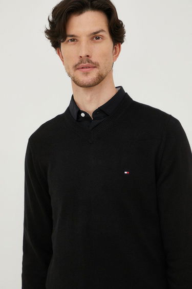 Pleteni pulover Tommy Hilfiger Sweater Črna | MW0MW28047.9BYY, 0