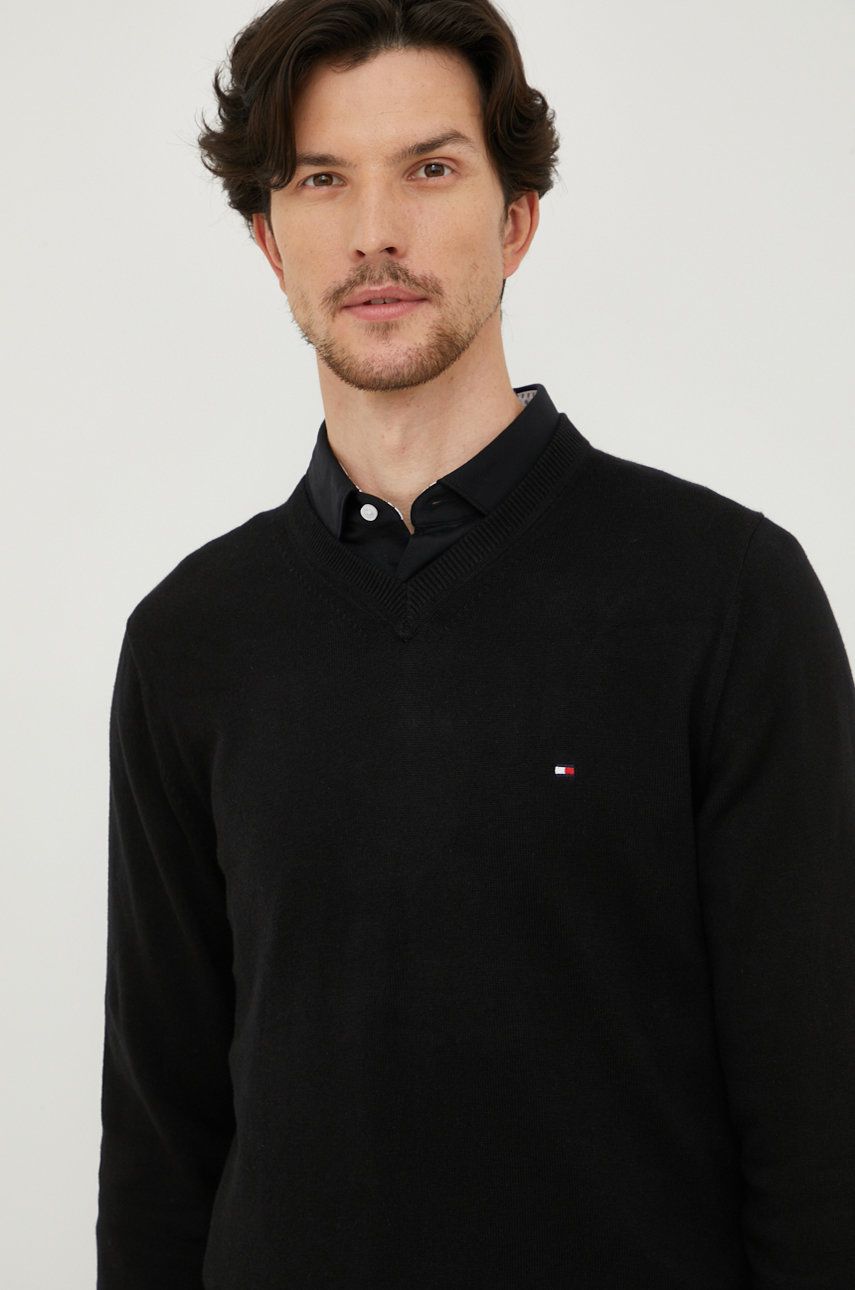 Pleteni pulover Tommy Hilfiger Sweater Črna | MW0MW28047.9BYY, 0