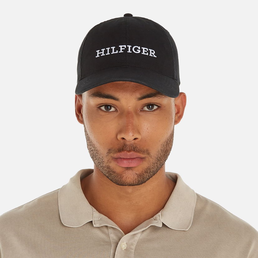 Kapa Tommy Hilfiger Monotype Cotton-Piqué Cap Črna | AM0AM12154BDS