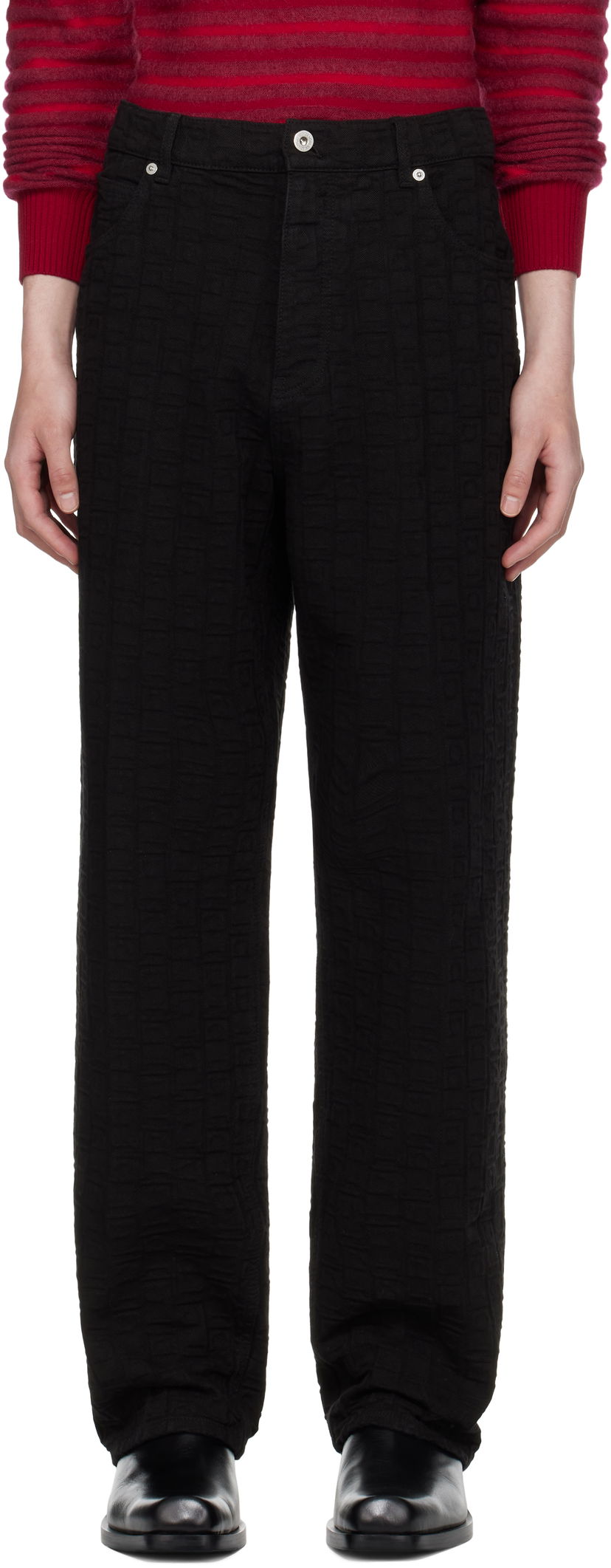 Hlače FERRAGAMO Ferragamo Monogram Five-Pocket Pants Črna | 782902