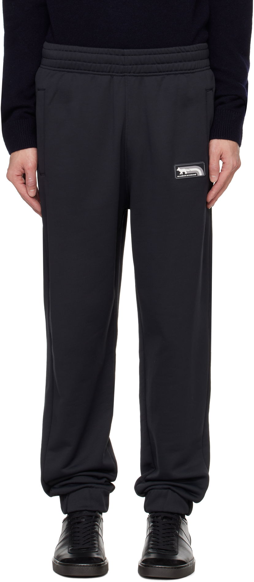 Trenirka MAISON KITSUNÉ Flash Fox Sweatpants Črna | NM01113KM0322