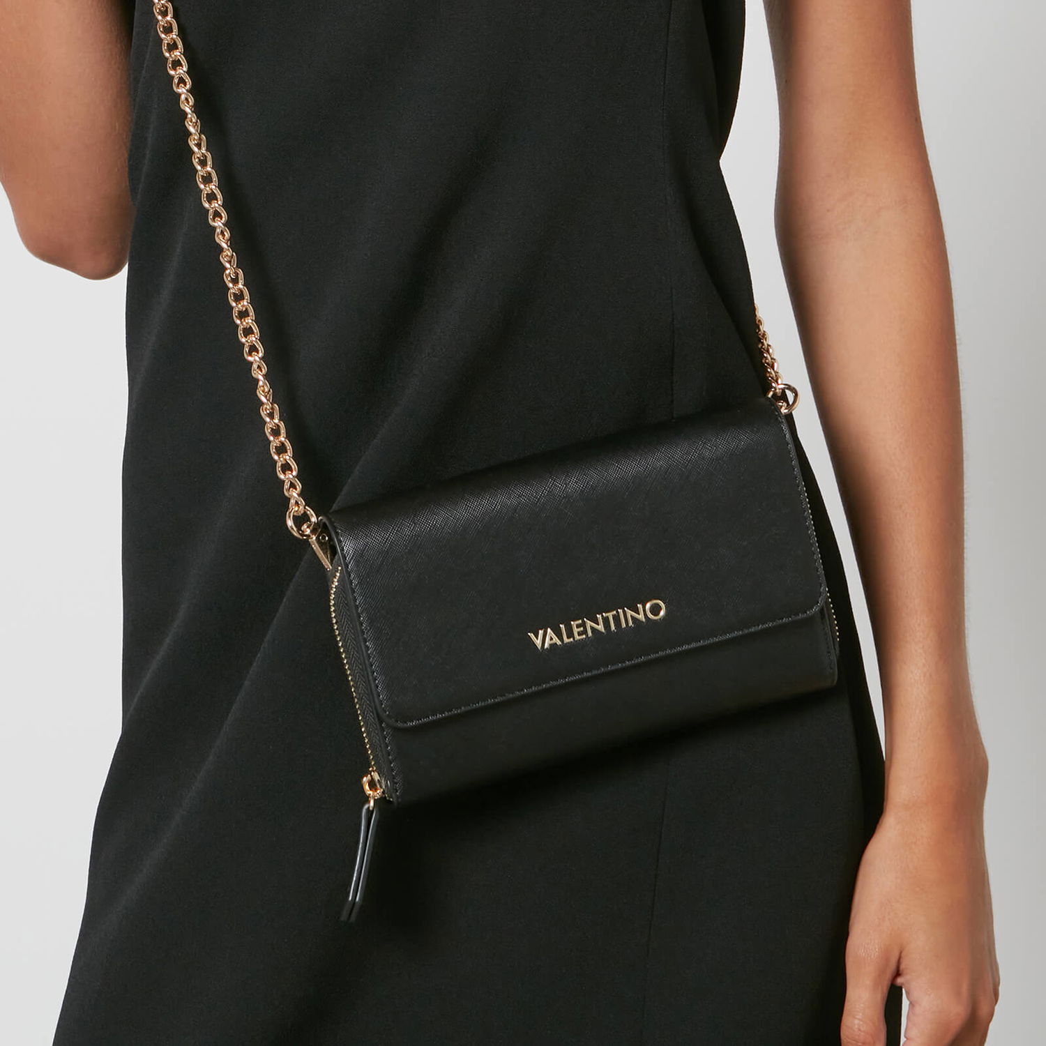 Denarnica Valentino Faux Leather Shoulder Bag With Chain Strap Črna | VPS7B3212001, 1