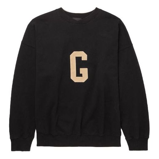 Pleteni pulover Fear of God Fear of God Logo Sweatshirt Črna | FOG-SS21-686