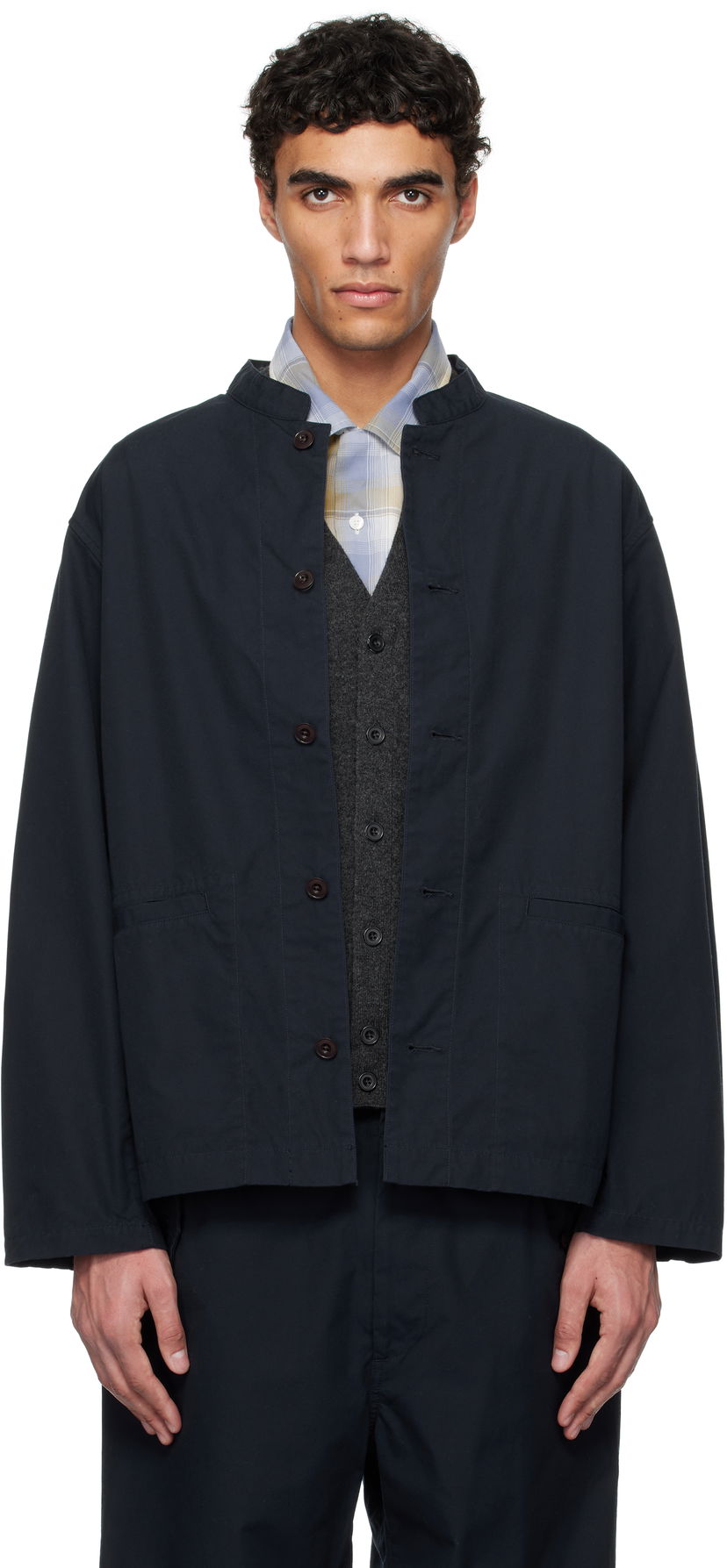 Jakna NANAMICA nanamica Band Collar Shirt Jacket Mornarica | S25SA106U