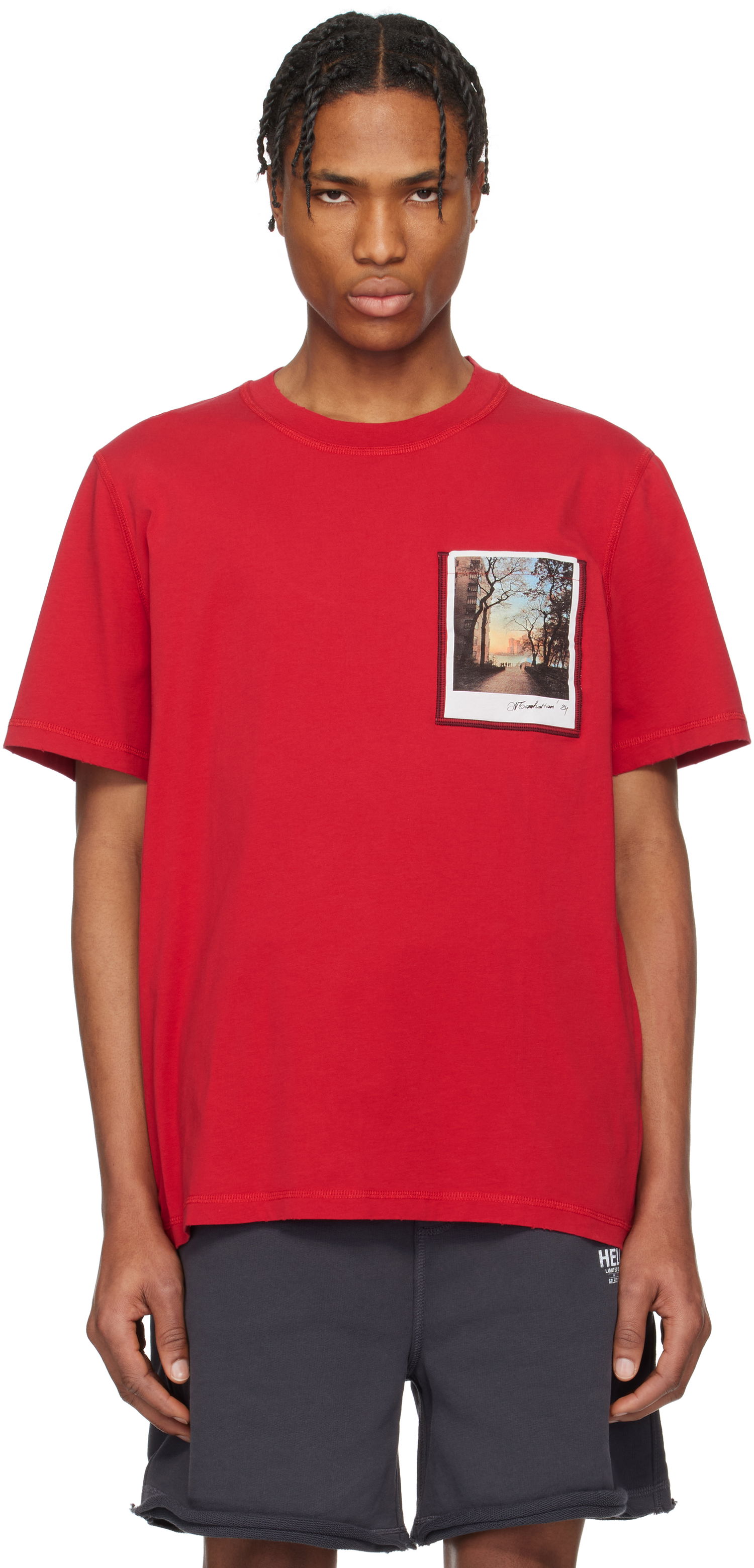 Majica Helmut Lang Helmut Lang River Postcard T-Shirt Rdeča | O10HM517, 0