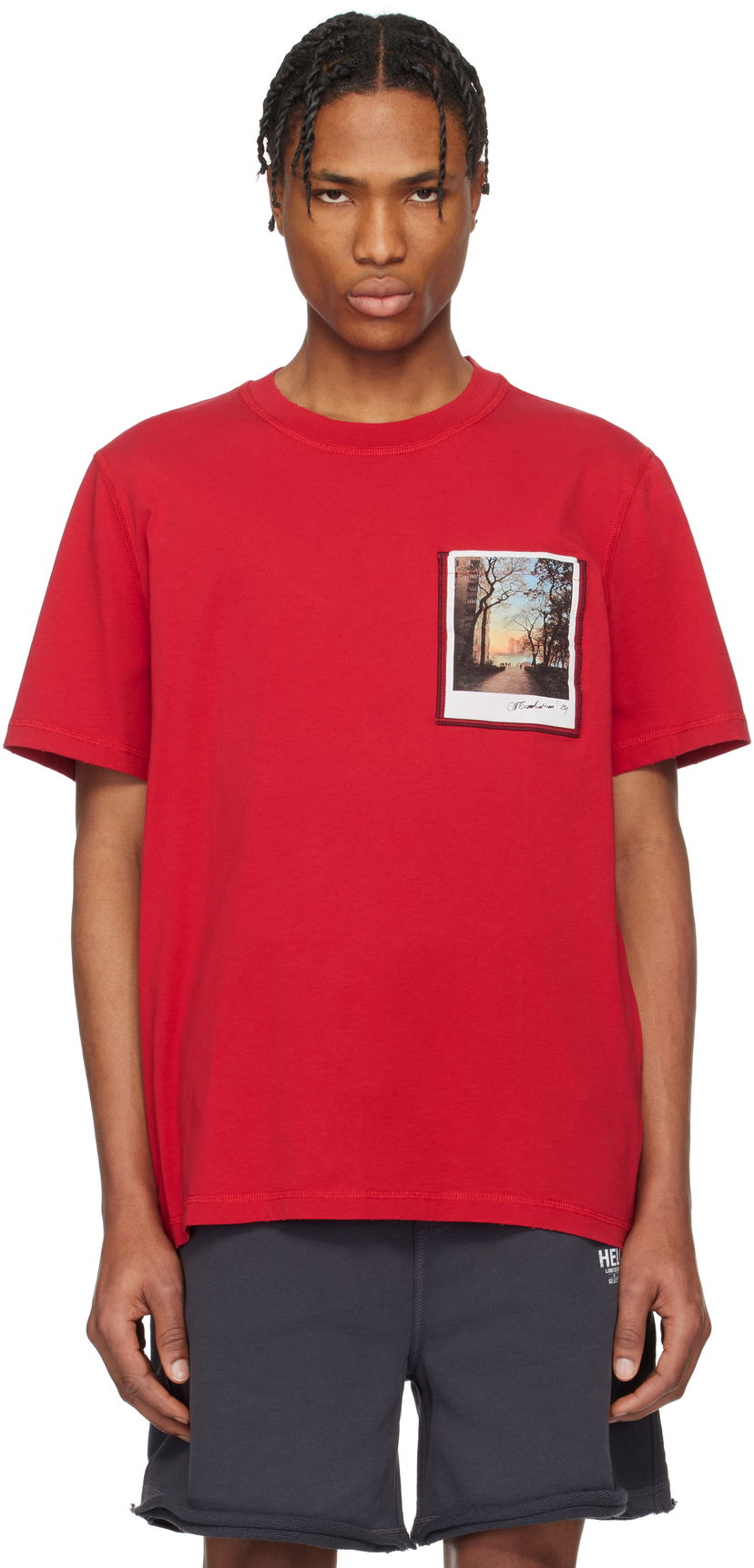 Majica Helmut Lang Helmut Lang River Postcard T-Shirt Rdeča | O10HM517