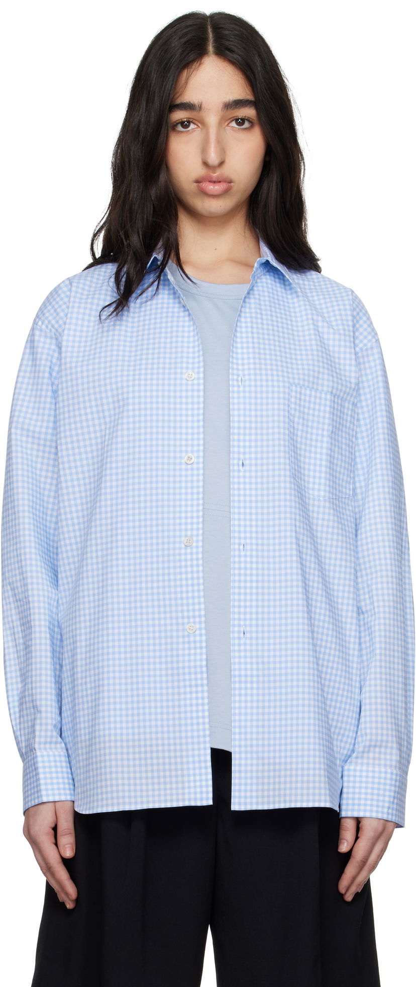 Srajce Comme des Garçons Comme des Garçons Gingham Shirt Modra | FZ-B002-051 FO06B201