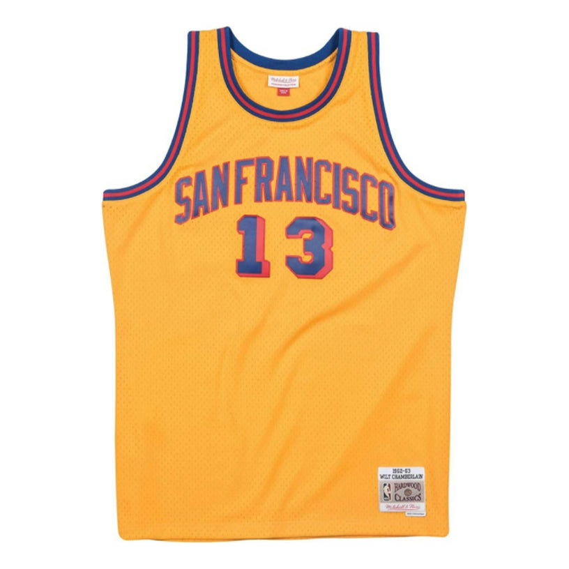 Dres Mitchell & Ness San Francisco NBA Chamberlain Basketball Jersey Rumena | SMJYAC18103-SFWLTGD62WCM