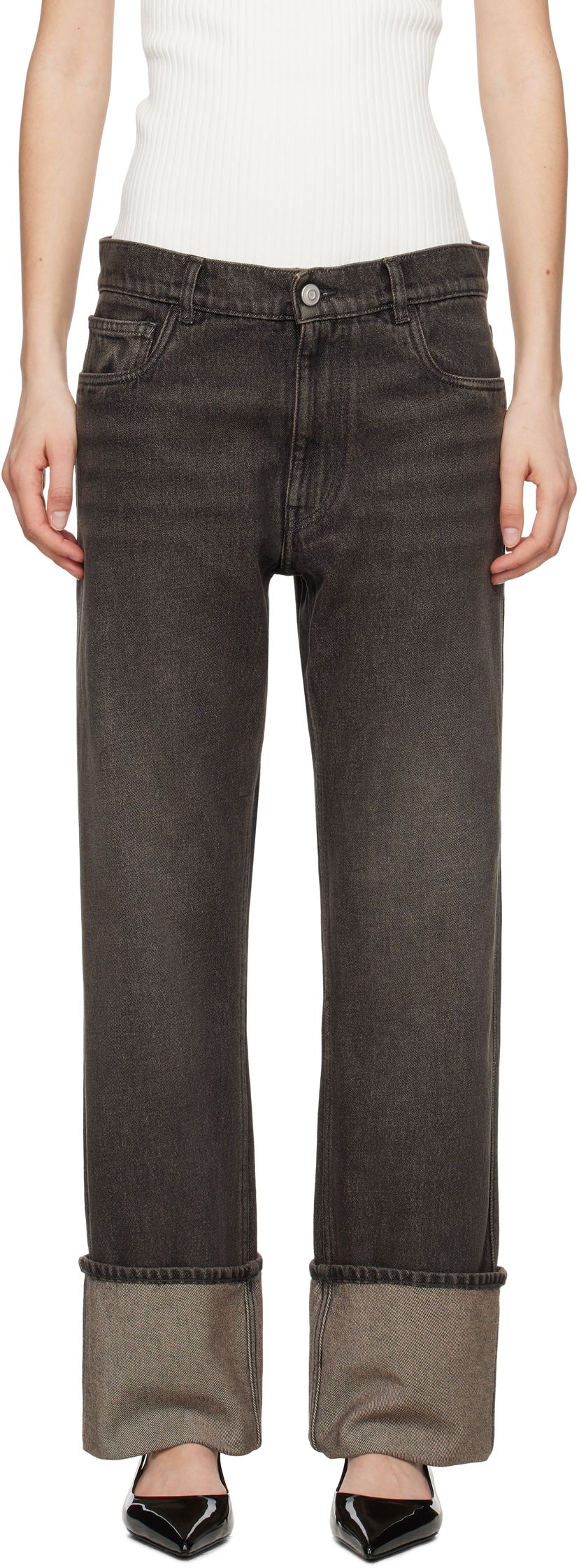Kavbojke Coperni Coperni Boyfriend Jeans Siva | COPP122F2036
