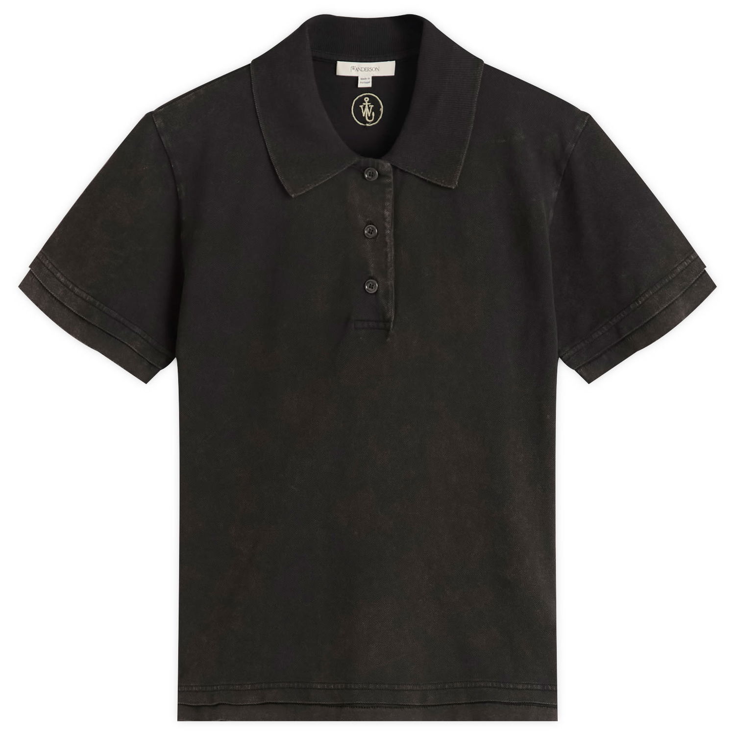 Polo majica JW Anderson JW Anderson Layered Short Sleeve Polo Top, Size Large Črna | JO0277-PG1808-781, 0