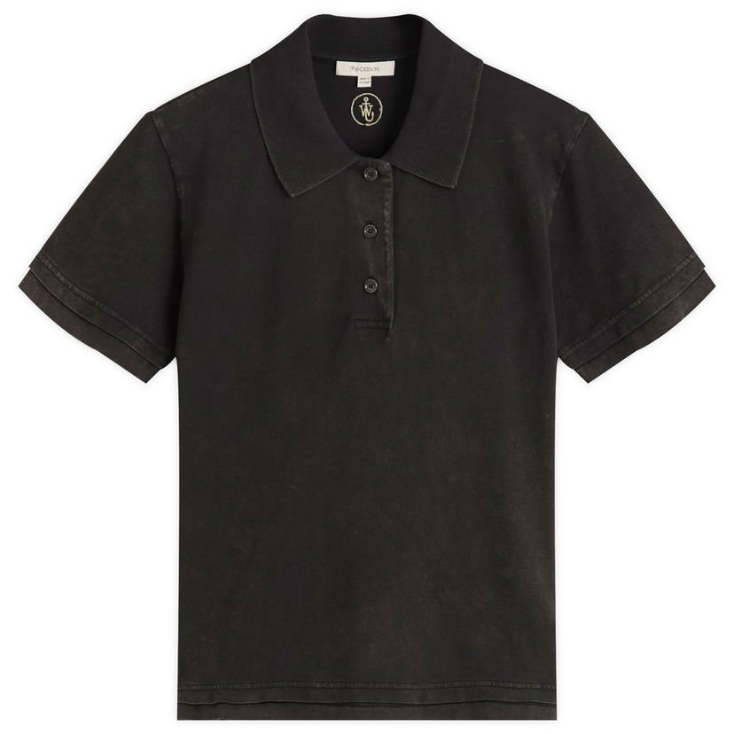 Polo majica JW Anderson JW Anderson Layered Short Sleeve Polo Top, Size Large Črna | JO0277-PG1808-781