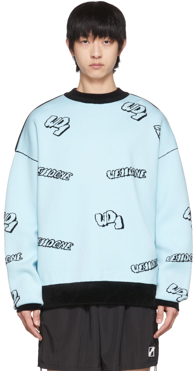 Pleteni pulover We11done We11done Reversible Sweater Modra | WD-KT1-22-629-U-SK