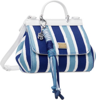 Torbica Dolce & Gabbana Dolce&Gabbana Sicily Striped Canvas Crossbody Bag Modra | EB0003 AD591, 1