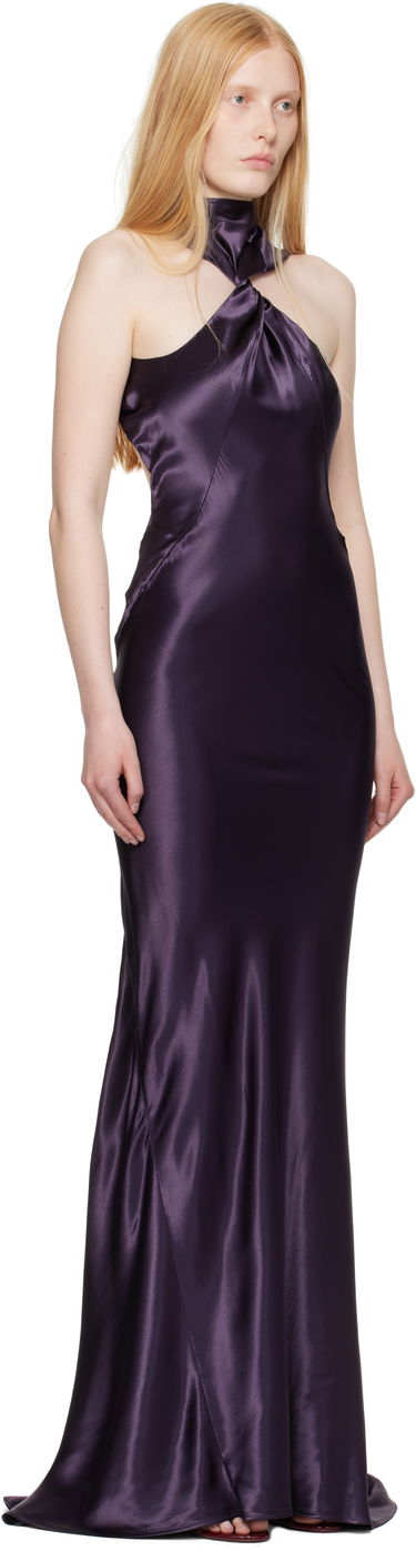 Obleke The Attico Attico Twisted Halter Maxi Dress Lila | 250WCW00222 VVV102AA, 1
