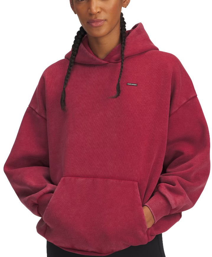 Pulover Under Armour Oversized Fleece Hoodie Rdeča | 1386485-625