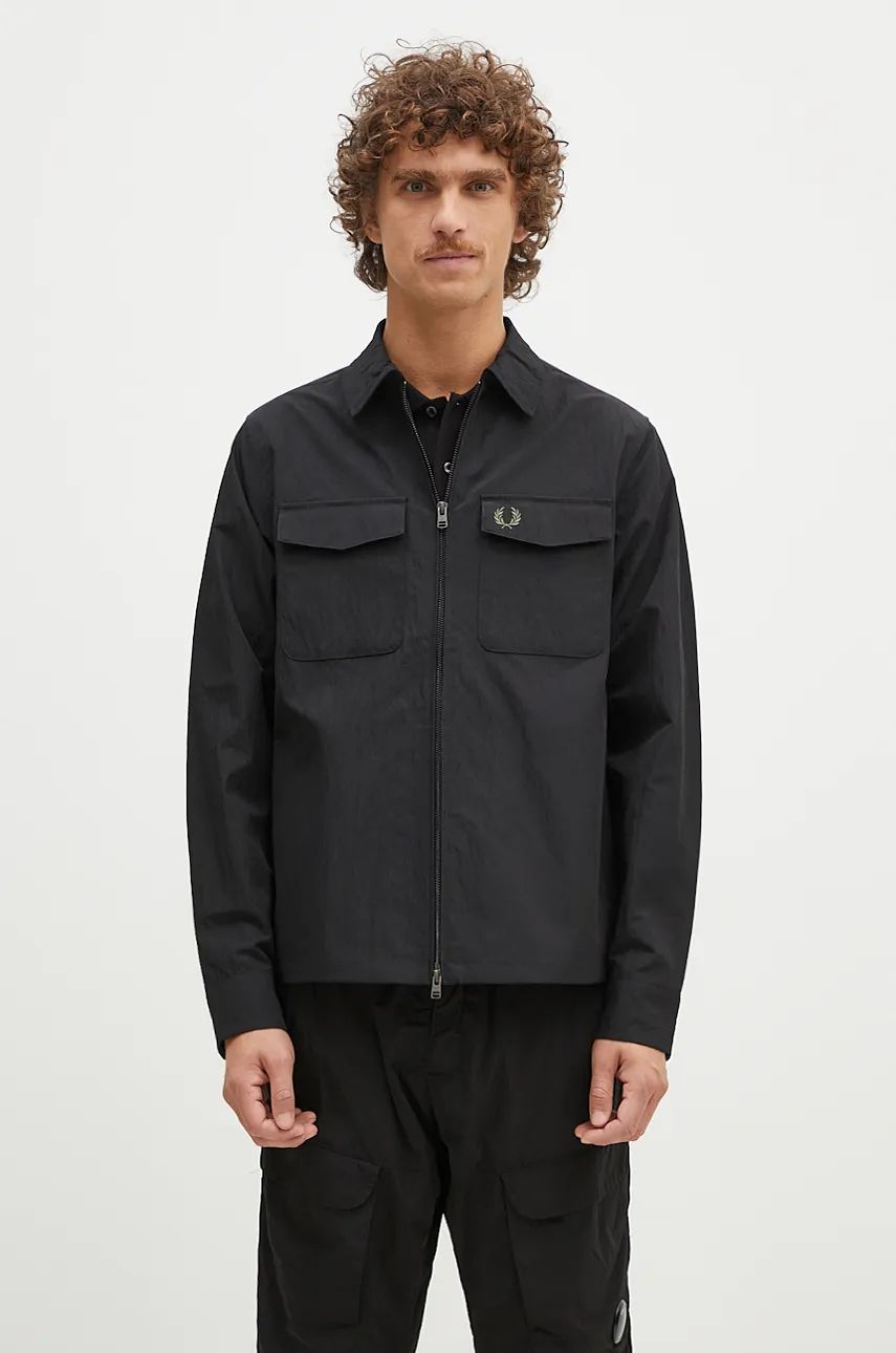 Srajce Fred Perry Overshirt Pocket Črna | M5684.236, 0
