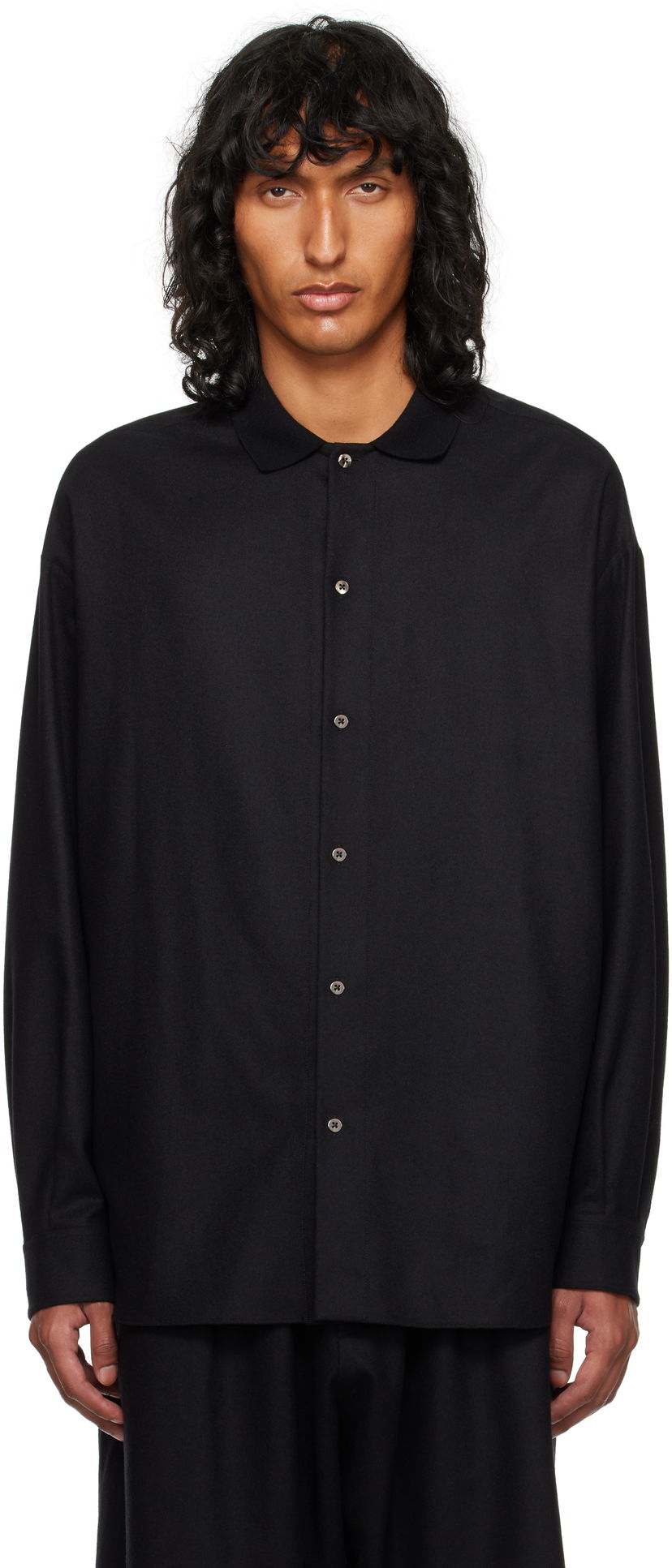 Srajce The Row Oversized Wool Shirt Črna | 827-W3301