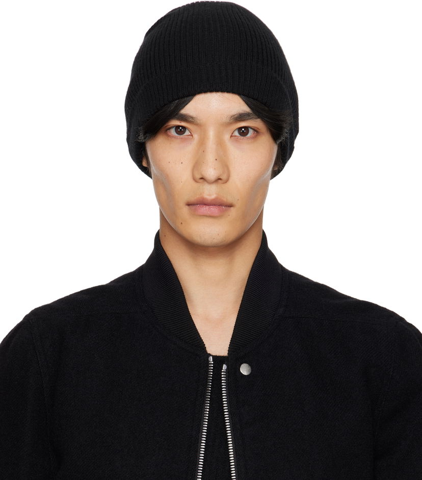 Beanie Rick Owens Concordians Ribbed Beanie Črna | RU02E1495 RIBWS