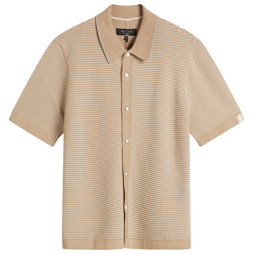 Srajce rag & bone Rag & Bone Harvey Jacquard Stripe Shirt Bež | MBS25S025BC25-BEI