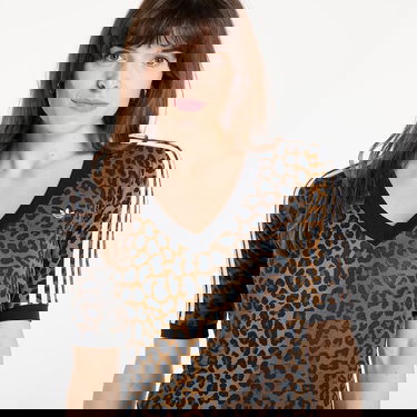 Obleke adidas Performance Leopard Print Maxi Dress with V-Neck Rjava | JW2773, 4