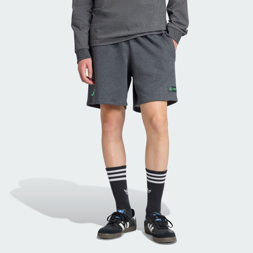 Kratke hlače adidas Performance MERCEDES - AMG PETRONAS FORMULA ONE TEAM PREMIUM SWEAT SHORT Siva | JZ2213