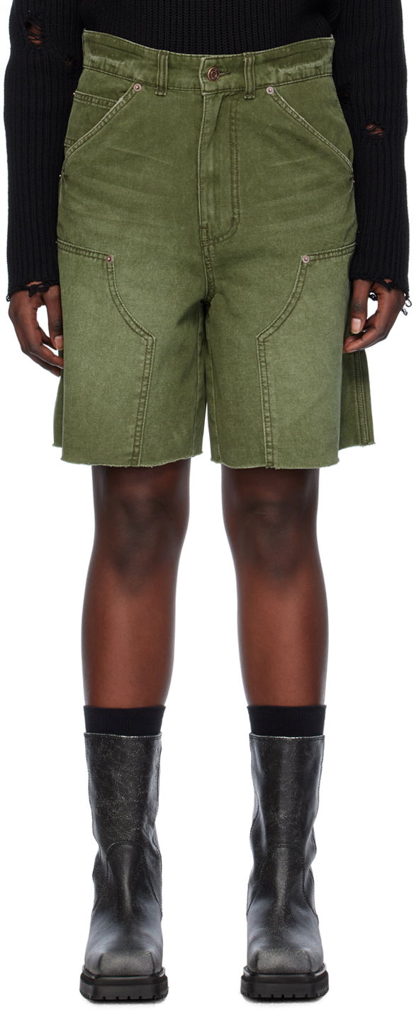 Kratke hlače We11done Faded Denim Shorts Zelena | WD-DP0-24-379-M-KK