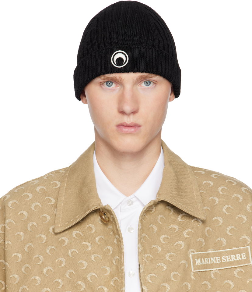 Beanie Marine Serre Logo Knit Beanie Črna | UHG012A CKNI0527