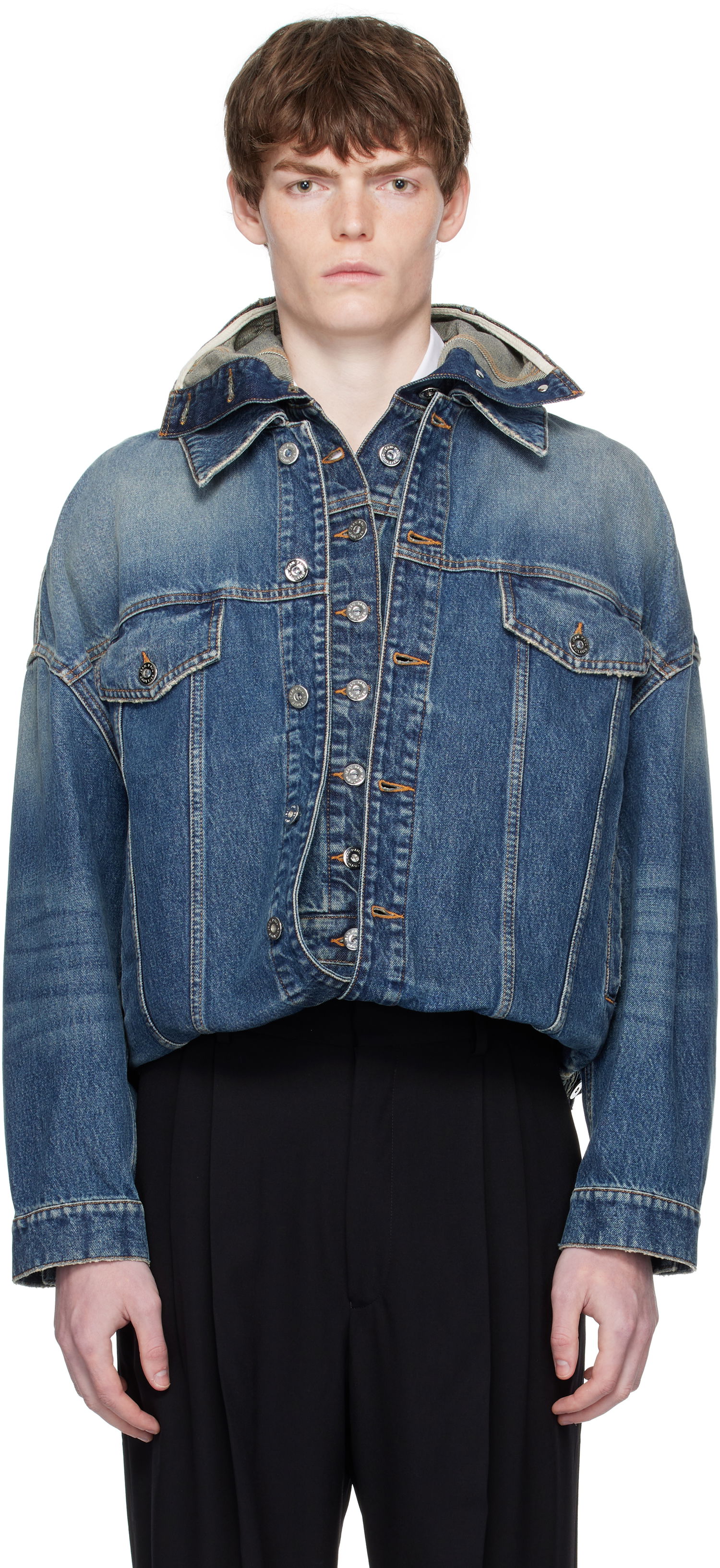 Jakna Jean Paul Gaultier Jean Paul Gaultier 'The Double' Denim Jacket Modra | 25/03-U-JA006-D024-57, 0