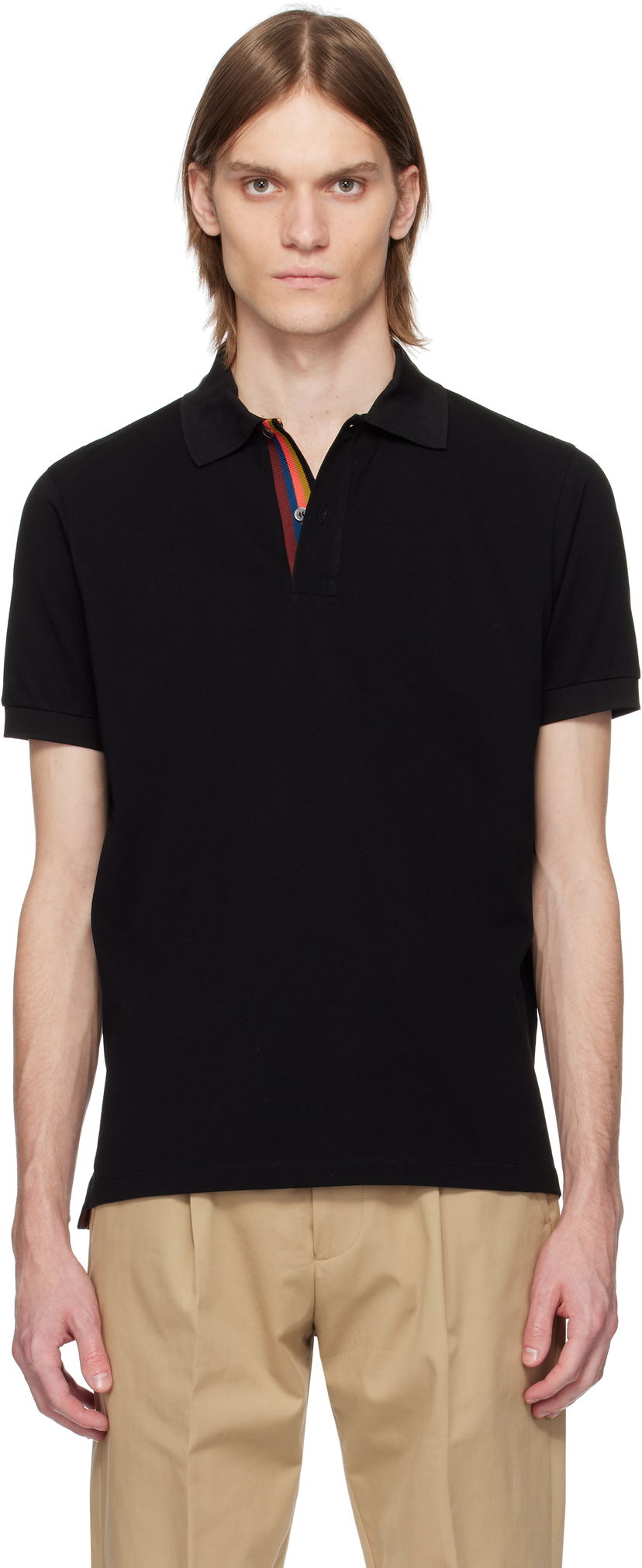 Polo majica Paul Smith Paul Smith Artist Stripe Polo Črna | M1R-698PP-L00086-79