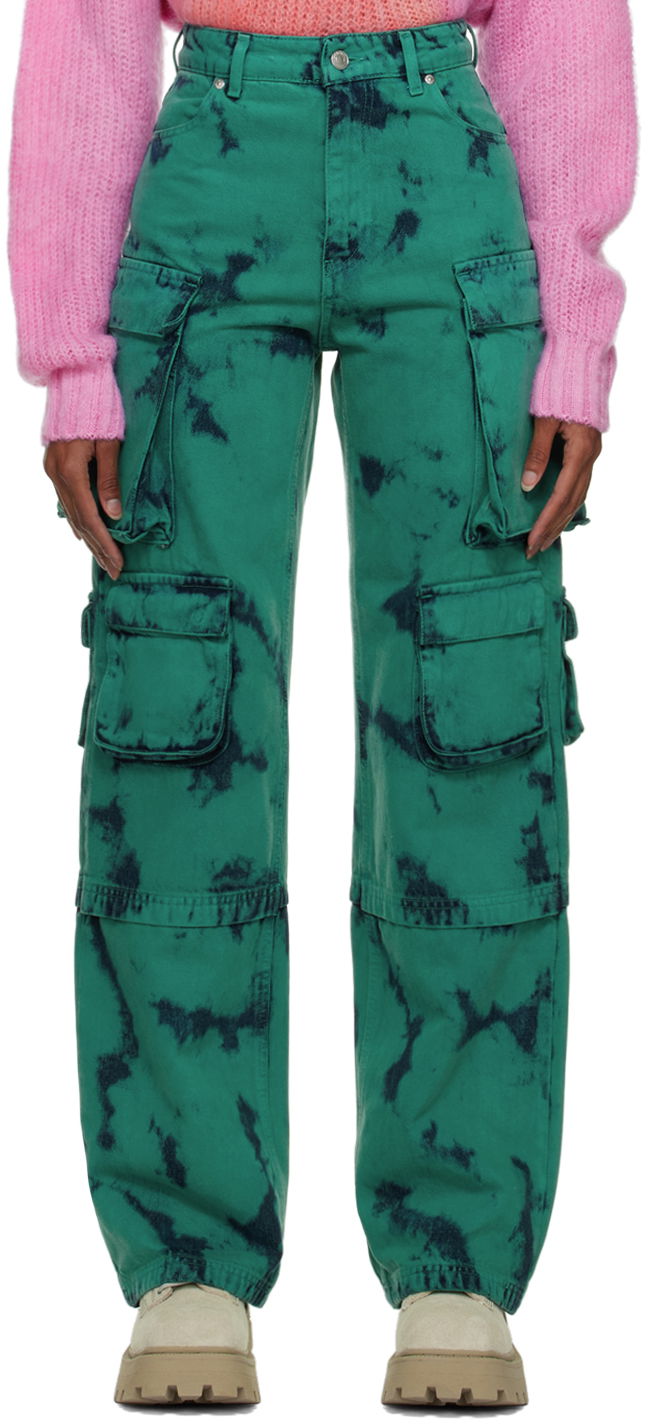 Kavbojke MSGM MSGM Exclusive Tie-Dye Cargo Jeans Zelena | 3341MDP53T 227780