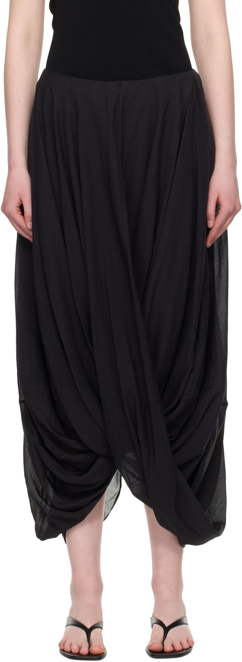 Krila TOTEME TOTEME Cocoon Maxi Skirt Črna | 253-WRB0306-FB0430
