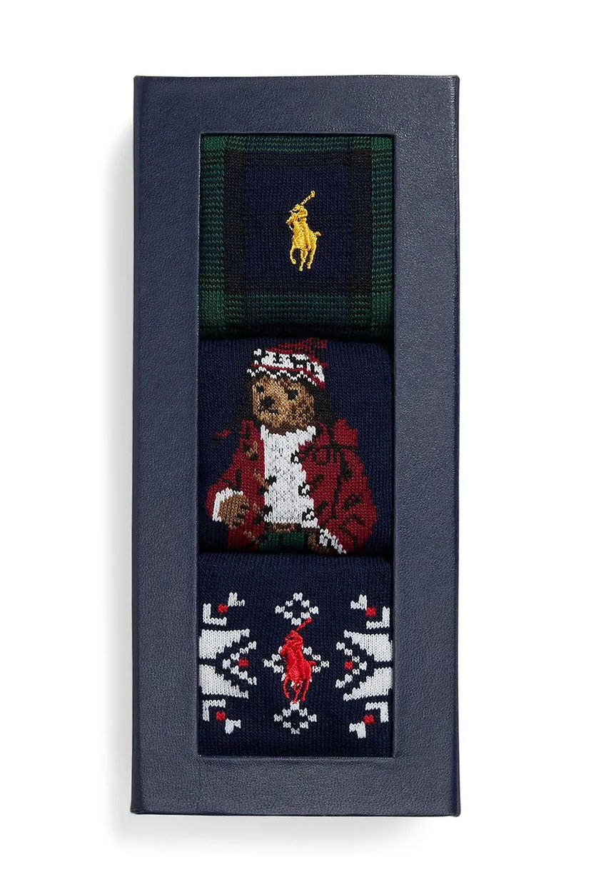 Nogavice Polo by Ralph Lauren Three Pack of Holiday Socks Večbarvna | 449958861