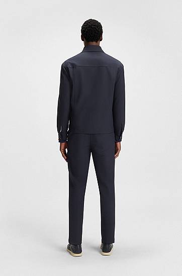 Srajce BOSS Relaxed Fit Performance-Stretch Overshirt Mornarica | 50546059, 1