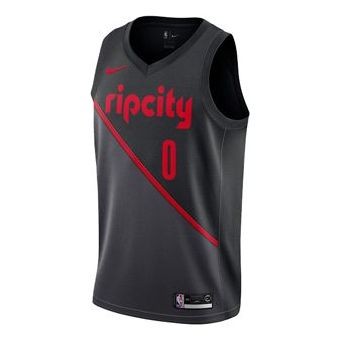 Dres Nike Portland Trail Blazers Damian Lillard City Edition Swingman Jersey Siva | AJ4640-010