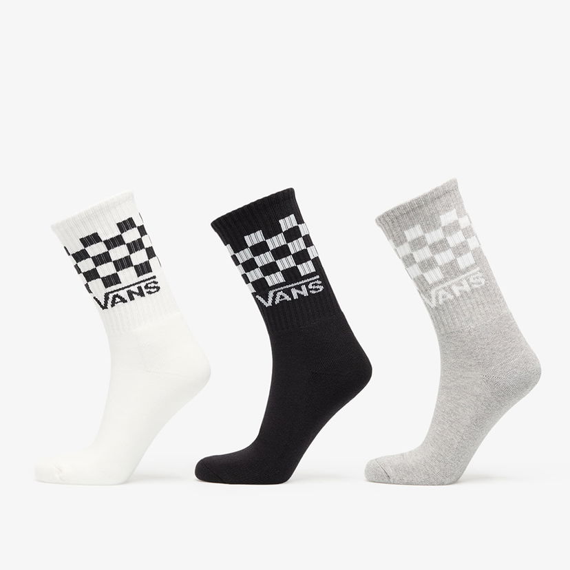 Nogavice Vans Vans Classic Check Crew Socks 3-Pack Bela | VN000QBUY281