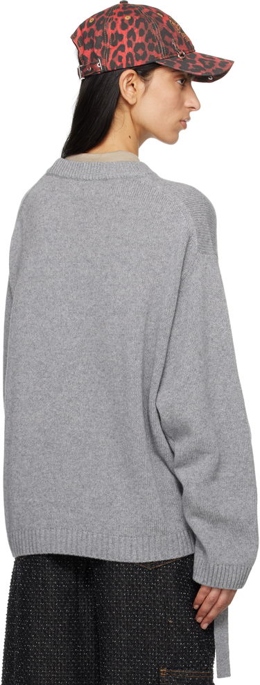 Pleteni pulover GANNI GANNI Future Mixed Wool Oversized Sweater Siva | K2488, 2