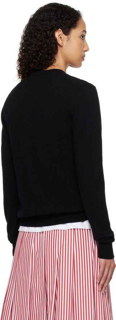 Pleteni pulover Comme des Garçons COMME des GARÇONS PLAY Heart Cardigan Črna | AX-N007-051, 2