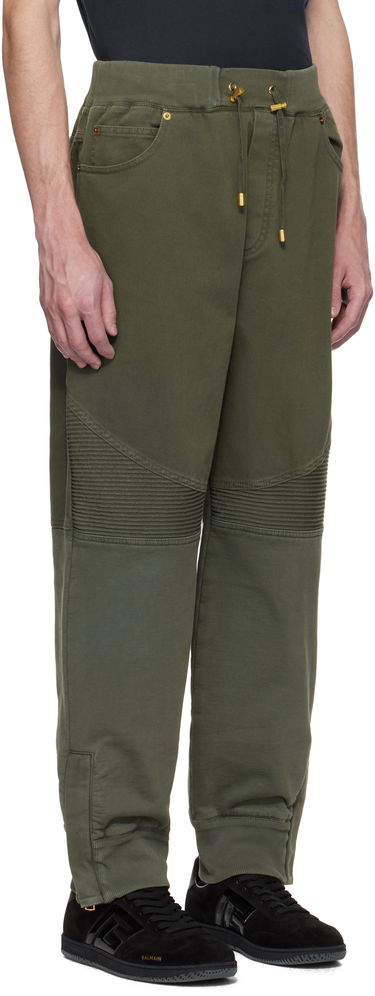 Trenirka Balmain Balmain Loose-Fit Denim & Jersey Trousers Zelena | EH1MD045DF43, 1