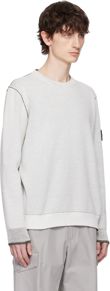 Pleteni pulover Stone Island Stone Island Double Face Cotton & Nylon Sweater Bela | K1S15 5100021 S00D9, 1