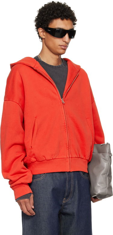 Pulover Entire Studios Entire Studios Thermal Zip-Up Hoodie Rdeča | ES2488CH, 1